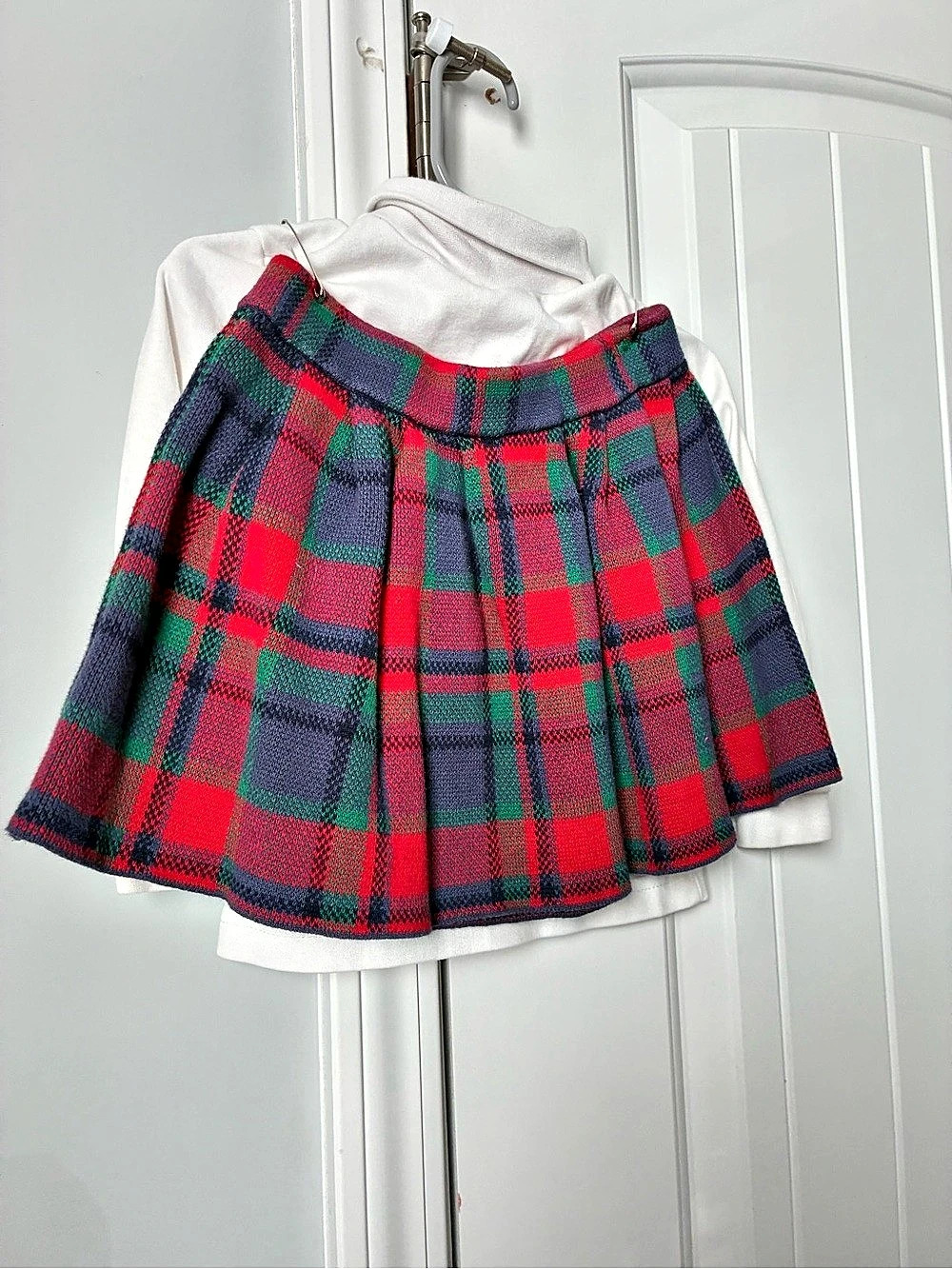 Okeedokee Plaid Skirt Set Girls Size 4T